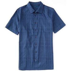 Perry Ellis Big & Tall Plaid Short Sleeve Woven Shirt XLT * men986